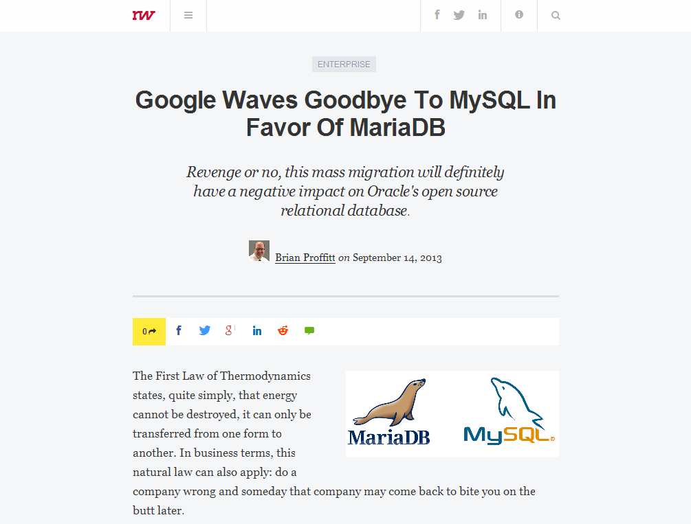 Google Waves Goodbye To MySQL In Favor Of MariaDB – ReadWrite_1379319862922