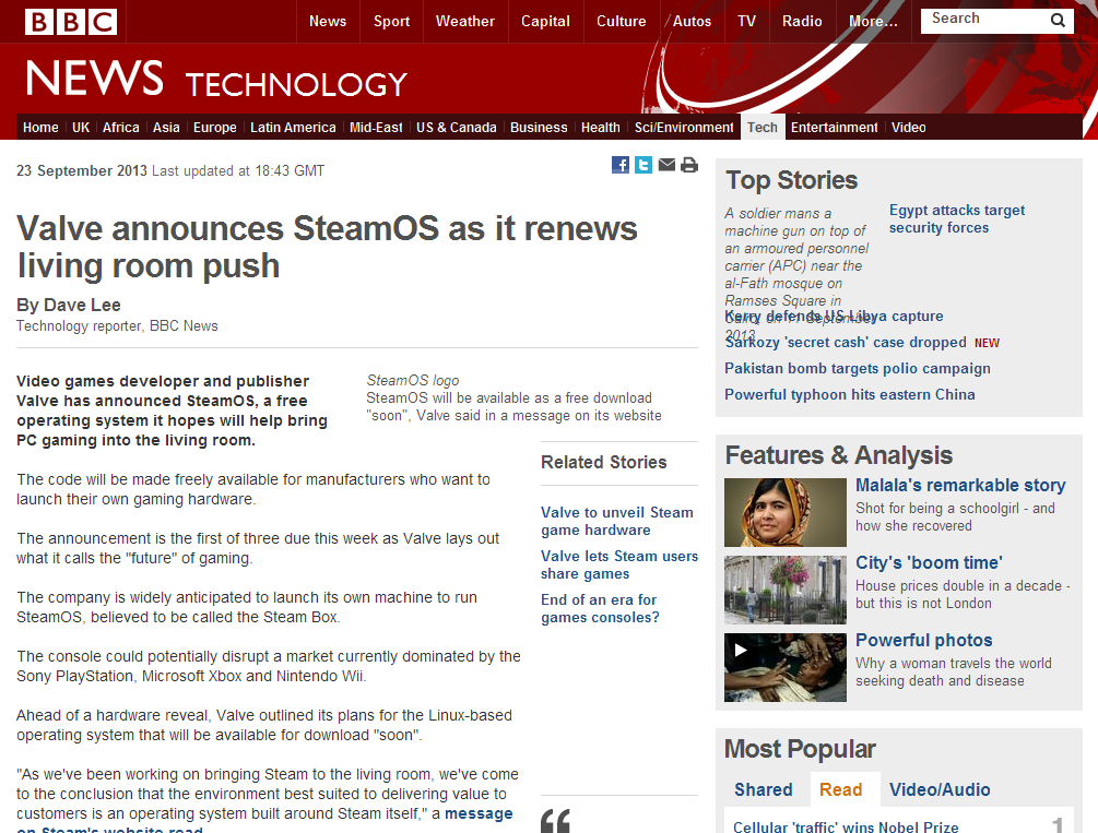 BBC News - Valve announces SteamOS as it renews living room push_1381144794894